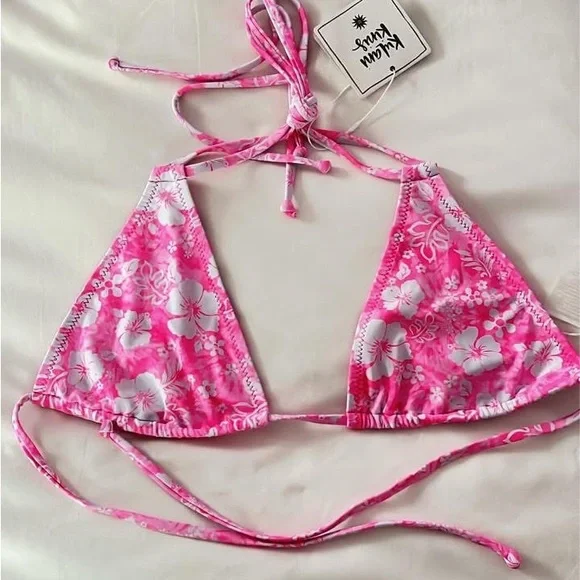NWT- Kulani Kinis Pink and White Floral Bikini - Picture 4 of 8